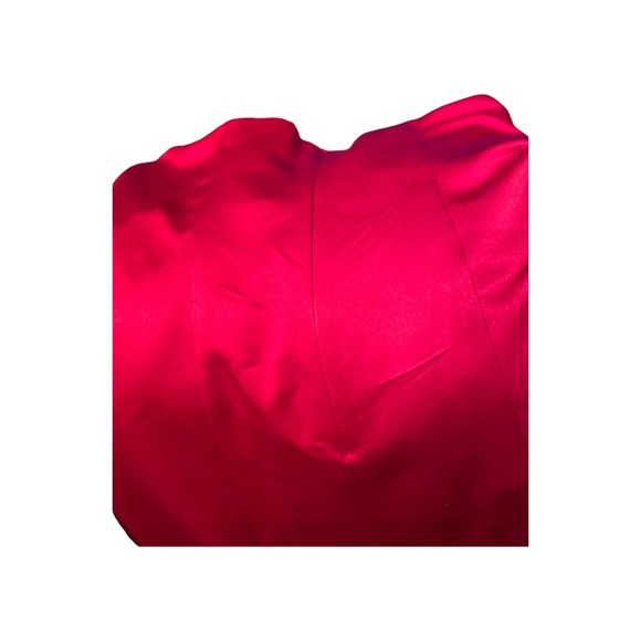 David’s bridal size 4 red evening gown strapless wrap skirt with lining - Picture 4 of 11